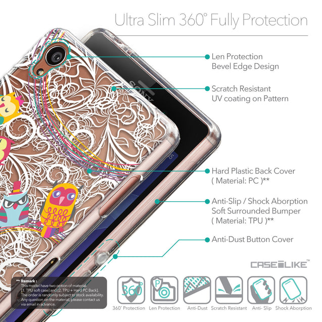 Details in English - CASEiLIKE Sony Xperia Z3 back cover Owl Graphic Design 3316