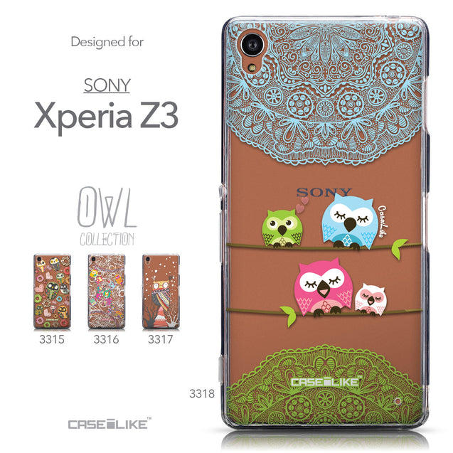 Collection - CASEiLIKE Sony Xperia Z3 back cover Owl Graphic Design 3318