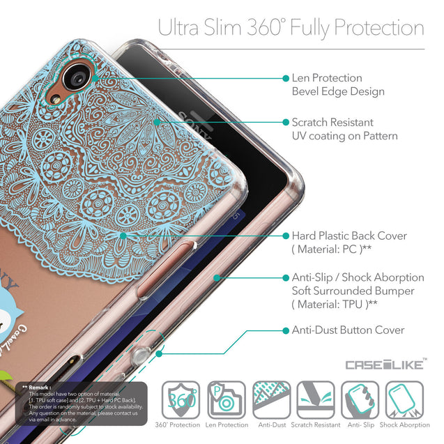 Details in English - CASEiLIKE Sony Xperia Z3 back cover Owl Graphic Design 3318