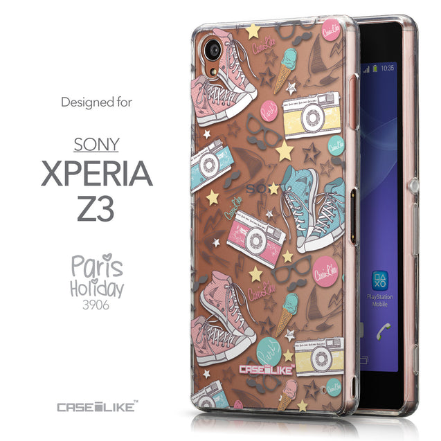 Front & Side View - CASEiLIKE Sony Xperia Z3 back cover Paris Holiday 3906