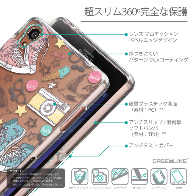 Details in Japanese - CASEiLIKE Sony Xperia Z3 back cover Paris Holiday 3906