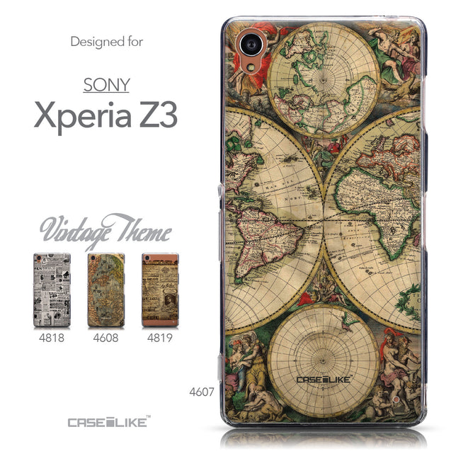 Collection - CASEiLIKE Sony Xperia Z3 back cover World Map Vintage 4607