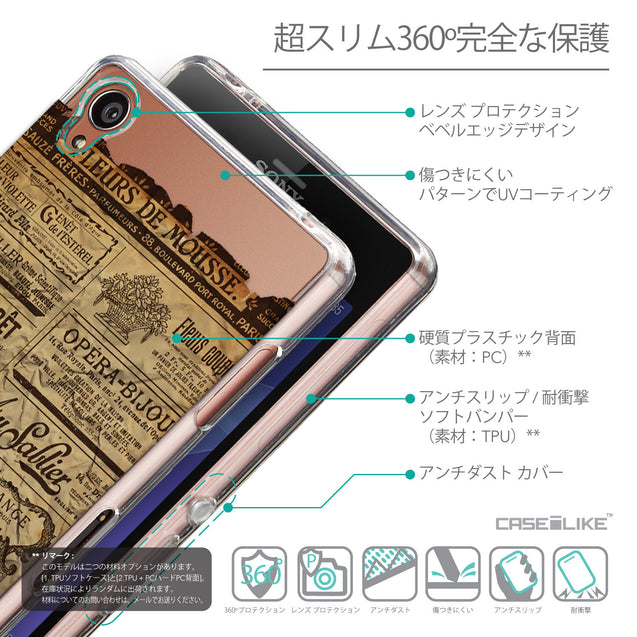 Details in Japanese - CASEiLIKE Sony Xperia Z3 back cover Vintage Newspaper Advertising 4819