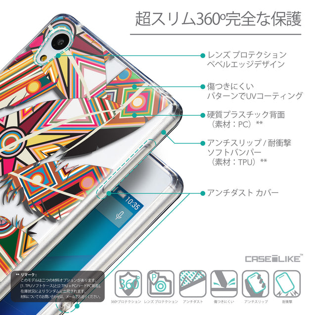 Details in Japanese - CASEiLIKE Sony Xperia Z3 Plus back cover Indian Tribal Theme Pattern 2054