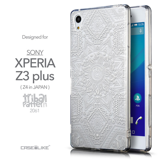 Front & Side View - CASEiLIKE Sony Xperia Z3 Plus back cover Indian Line Art 2061