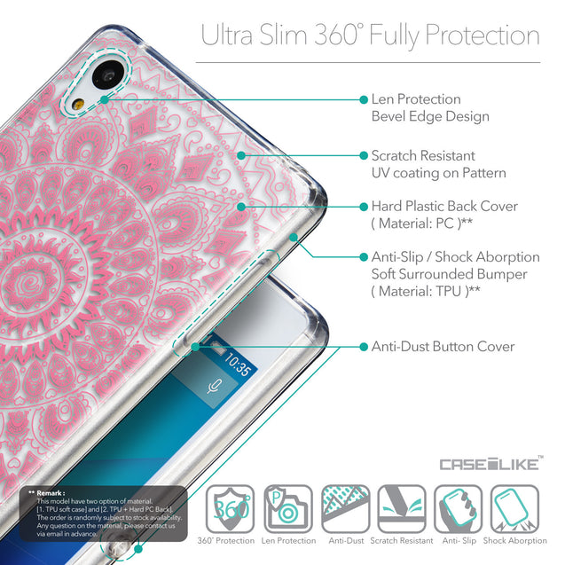 Details in English - CASEiLIKE Sony Xperia Z3 Plus back cover Indian Line Art 2062