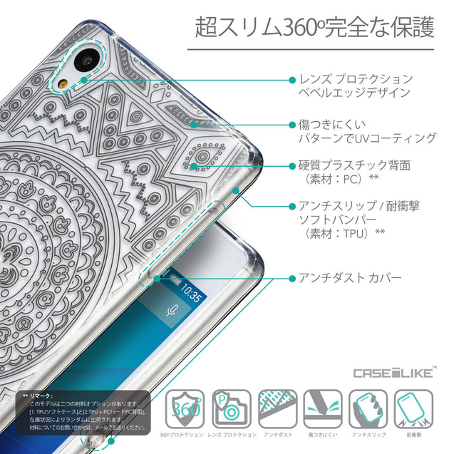 Details in Japanese - CASEiLIKE Sony Xperia Z3 Plus back cover Indian Line Art 2063