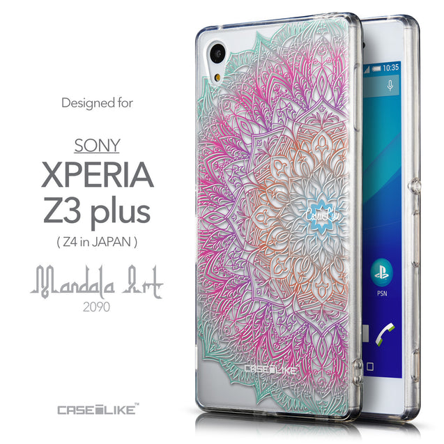 Front & Side View - CASEiLIKE Sony Xperia Z3 Plus back cover Mandala Art 2090