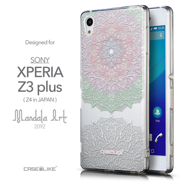 Front & Side View - CASEiLIKE Sony Xperia Z3 Plus back cover Mandala Art 2092