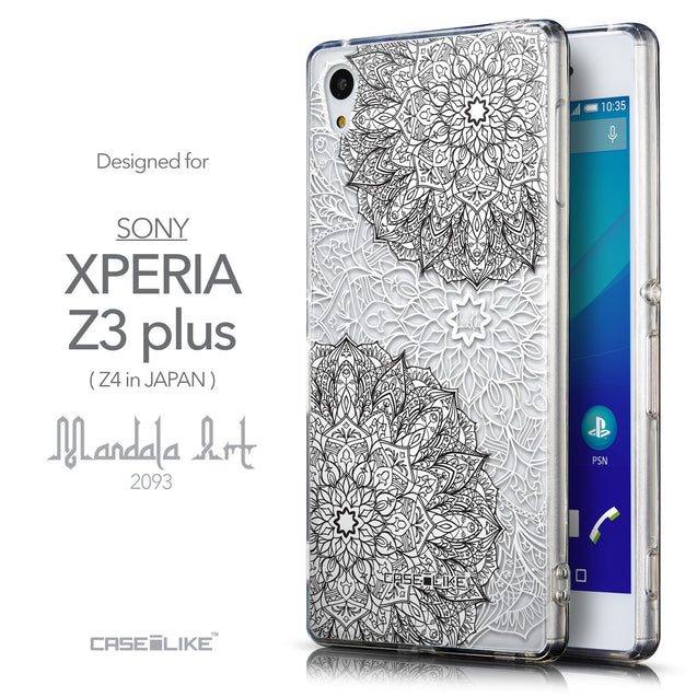 Front & Side View - CASEiLIKE Sony Xperia Z3 Plus back cover Mandala Art 2093