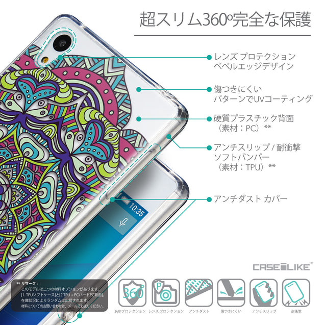 Details in Japanese - CASEiLIKE Sony Xperia Z3 Plus back cover Mandala Art 2094