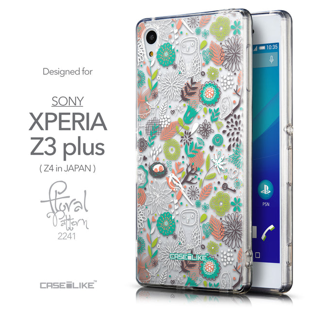 Front & Side View - CASEiLIKE Sony Xperia Z3 Plus back cover Spring Forest White 2241