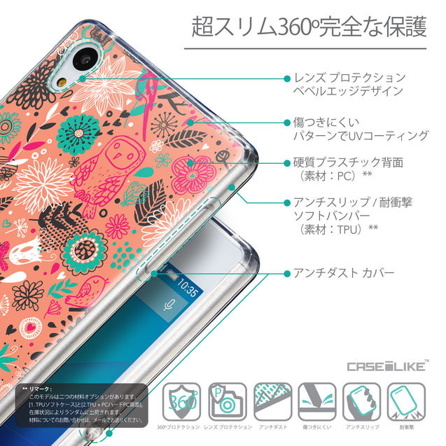 Details in Japanese - CASEiLIKE Sony Xperia Z3 Plus back cover Spring Forest Pink 2242