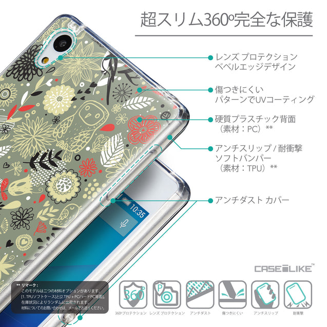 Details in Japanese - CASEiLIKE Sony Xperia Z3 Plus back cover Spring Forest Gray 2243