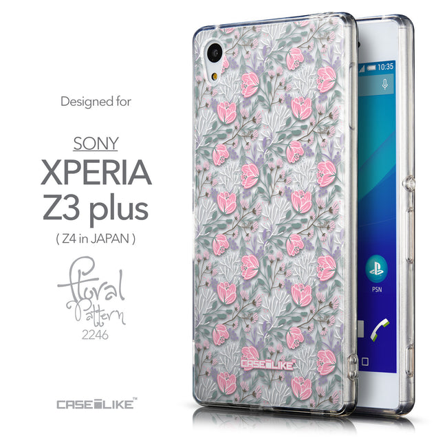 Front & Side View - CASEiLIKE Sony Xperia Z3 Plus back cover Flowers Herbs 2246