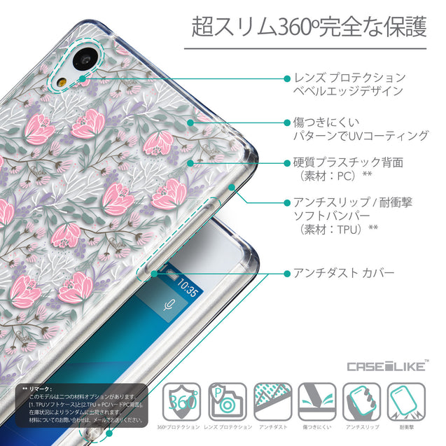Details in Japanese - CASEiLIKE Sony Xperia Z3 Plus back cover Flowers Herbs 2246