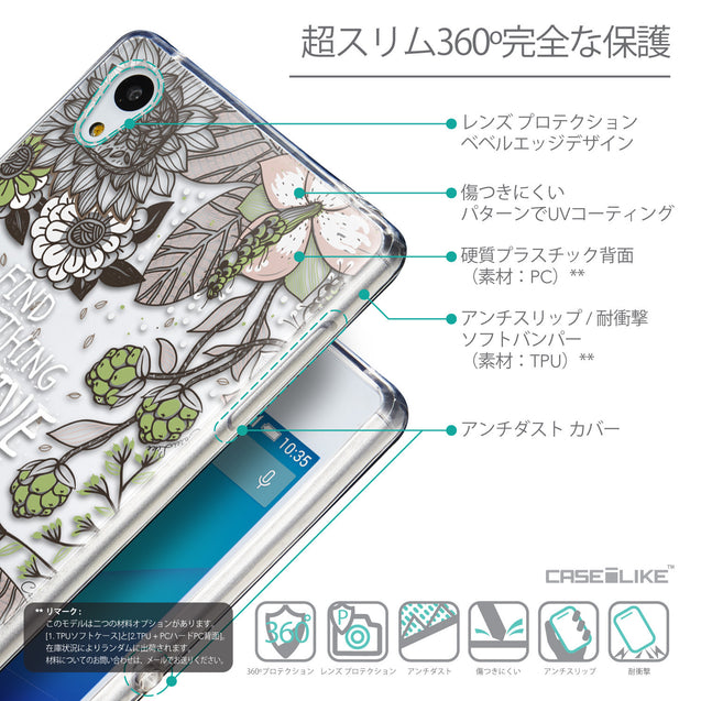 Details in Japanese - CASEiLIKE Sony Xperia Z3 Plus back cover Blooming Flowers 2250