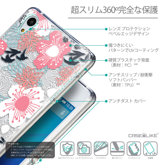 Details in Japanese - CASEiLIKE Sony Xperia Z3 Plus back cover Japanese Floral 2255