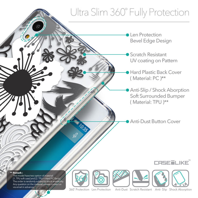 Details in English - CASEiLIKE Sony Xperia Z3 Plus back cover Japanese Floral 2256