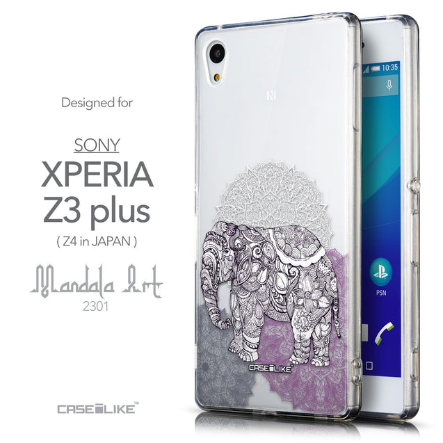 Front & Side View - CASEiLIKE Sony Xperia Z3 Plus back cover Mandala Art 2301
