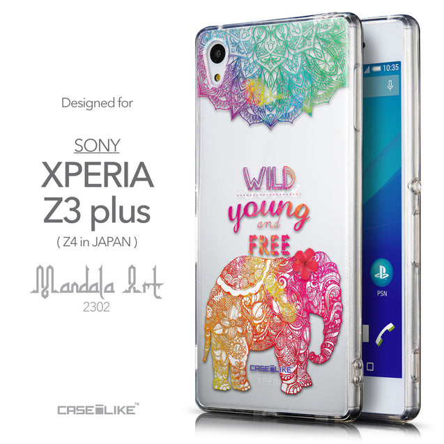 Front & Side View - CASEiLIKE Sony Xperia Z3 Plus back cover Mandala Art 2302