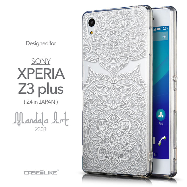 Front & Side View - CASEiLIKE Sony Xperia Z3 Plus back cover Mandala Art 2303