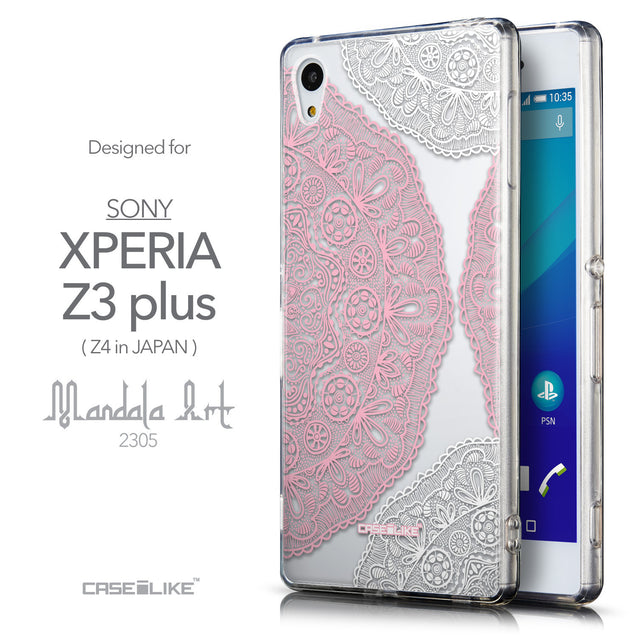 Front & Side View - CASEiLIKE Sony Xperia Z3 Plus back cover Mandala Art 2305