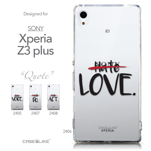Collection - CASEiLIKE Sony Xperia Z3 Plus back cover Quote 2406