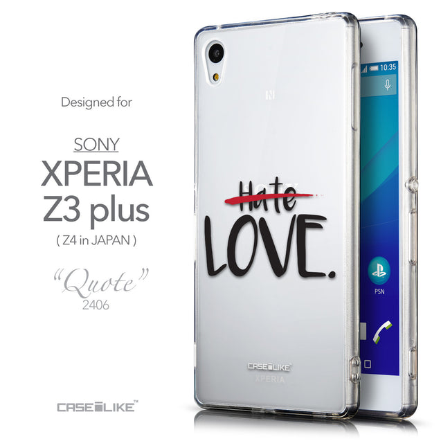 Front & Side View - CASEiLIKE Sony Xperia Z3 Plus back cover Quote 2406