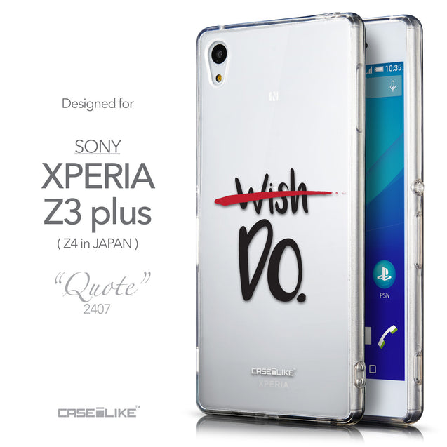 Front & Side View - CASEiLIKE Sony Xperia Z3 Plus back cover Quote 2407