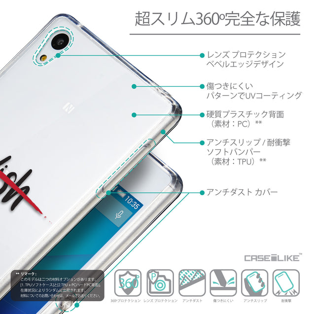 Details in Japanese - CASEiLIKE Sony Xperia Z3 Plus back cover Quote 2407