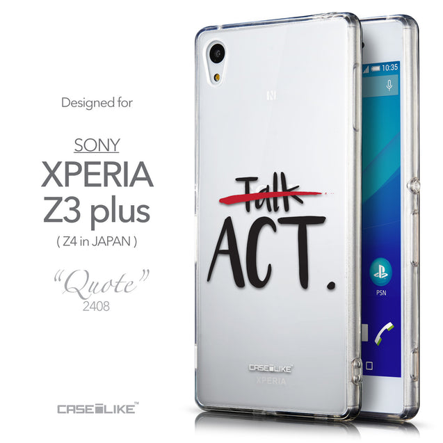 Front & Side View - CASEiLIKE Sony Xperia Z3 Plus back cover Quote 2408