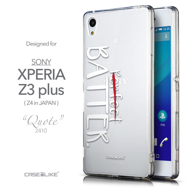 Front & Side View - CASEiLIKE Sony Xperia Z3 Plus back cover Quote 2410