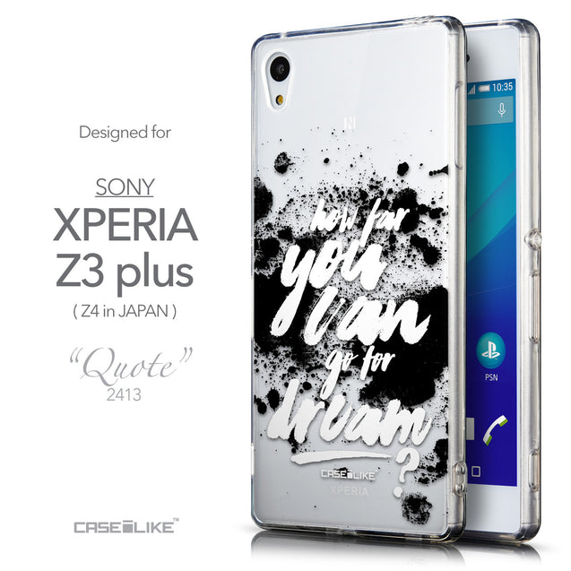 Front & Side View - CASEiLIKE Sony Xperia Z3 Plus back cover Quote 2413
