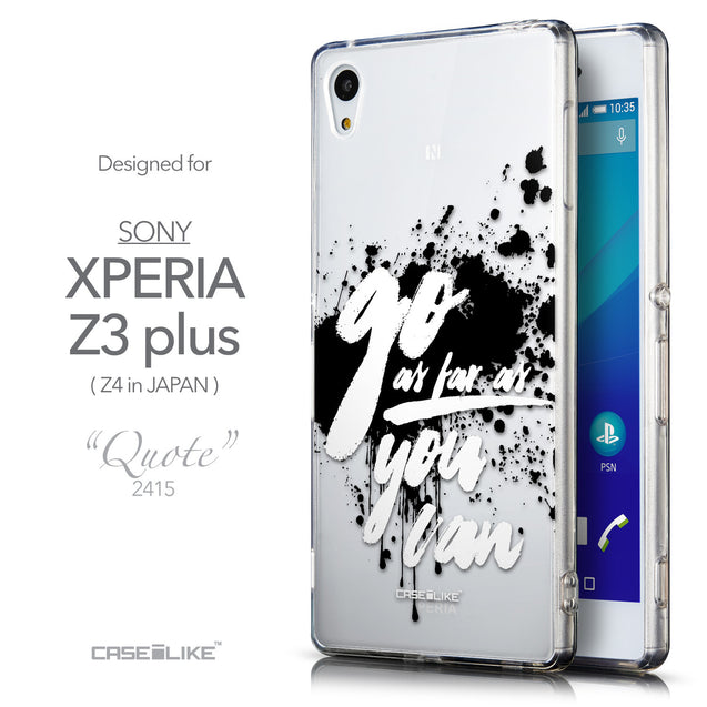 Front & Side View - CASEiLIKE Sony Xperia Z3 Plus back cover Quote 2415