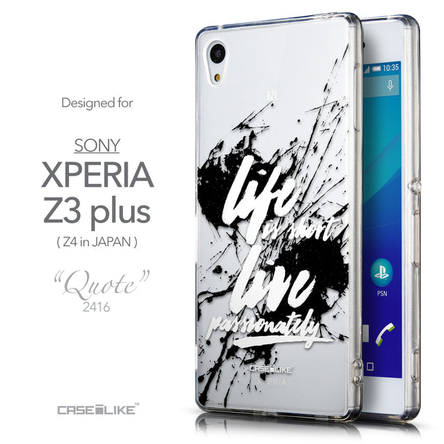 Front & Side View - CASEiLIKE Sony Xperia Z3 Plus back cover Quote 2416