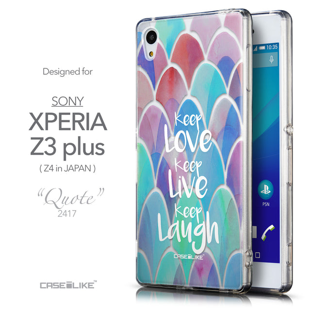 Front & Side View - CASEiLIKE Sony Xperia Z3 Plus back cover Quote 2417