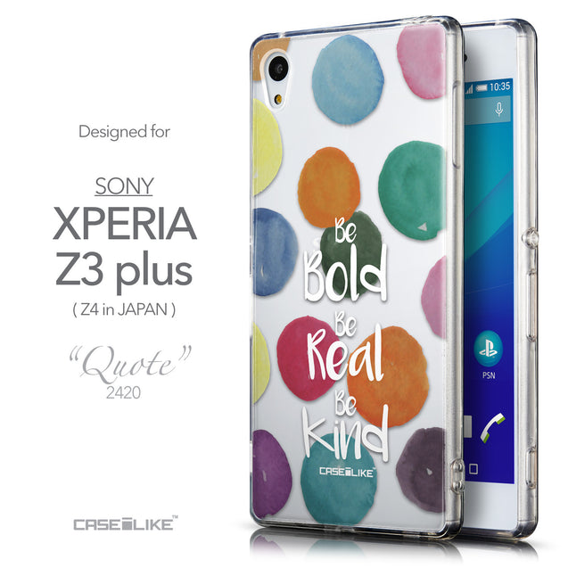 Front & Side View - CASEiLIKE Sony Xperia Z3 Plus back cover Quote 2420