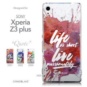 Collection - CASEiLIKE Sony Xperia Z3 Plus back cover Quote 2423