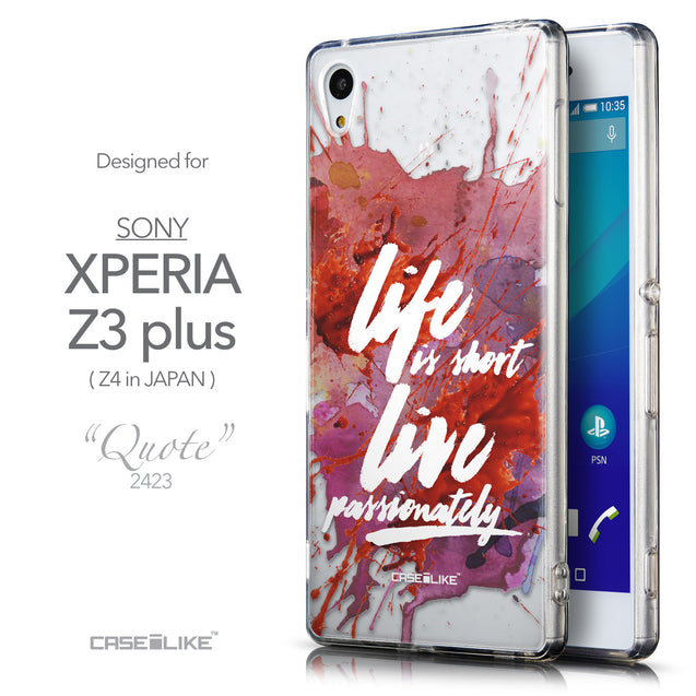 Front & Side View - CASEiLIKE Sony Xperia Z3 Plus back cover Quote 2423