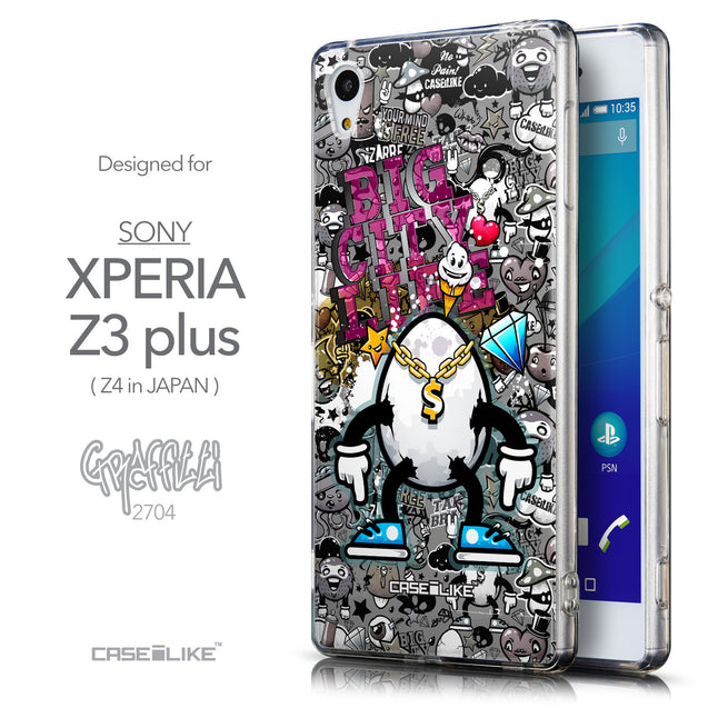 Front & Side View - CASEiLIKE Sony Xperia Z3 Plus back cover Graffiti 2704