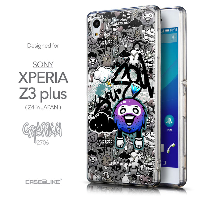 Front & Side View - CASEiLIKE Sony Xperia Z3 Plus back cover Graffiti 2706