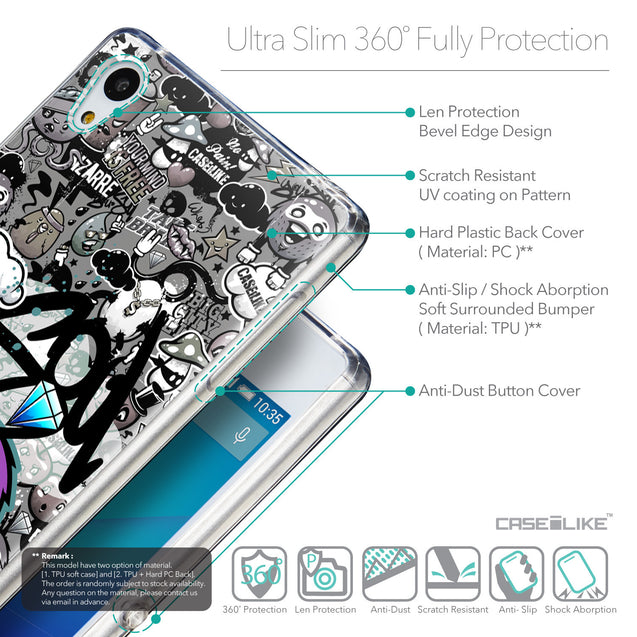 Details in English - CASEiLIKE Sony Xperia Z3 Plus back cover Graffiti 2706