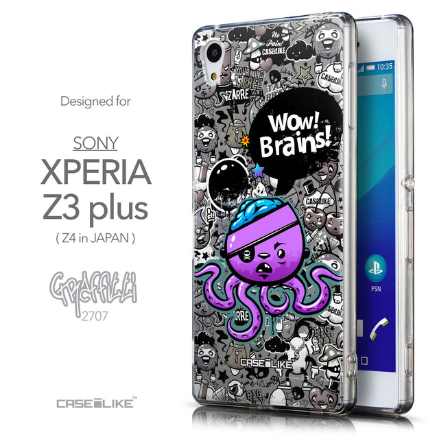 Front & Side View - CASEiLIKE Sony Xperia Z3 Plus back cover Graffiti 2707