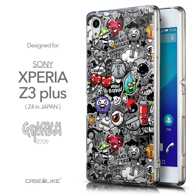 Front & Side View - CASEiLIKE Sony Xperia Z3 Plus back cover Graffiti 2709