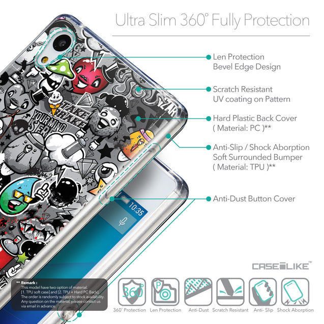 Details in English - CASEiLIKE Sony Xperia Z3 Plus back cover Graffiti 2709