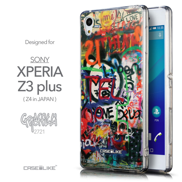 Front & Side View - CASEiLIKE Sony Xperia Z3 Plus back cover Graffiti 2721
