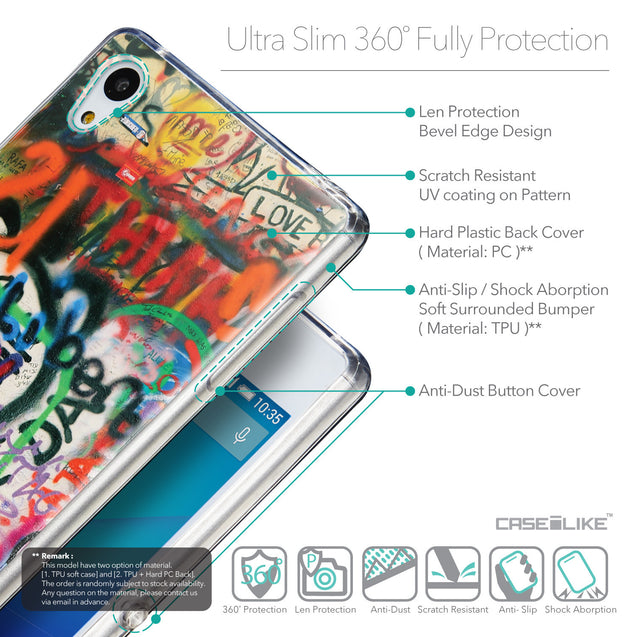 Details in English - CASEiLIKE Sony Xperia Z3 Plus back cover Graffiti 2721
