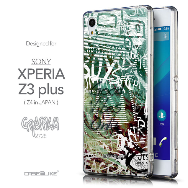 Front & Side View - CASEiLIKE Sony Xperia Z3 Plus back cover Graffiti 2728