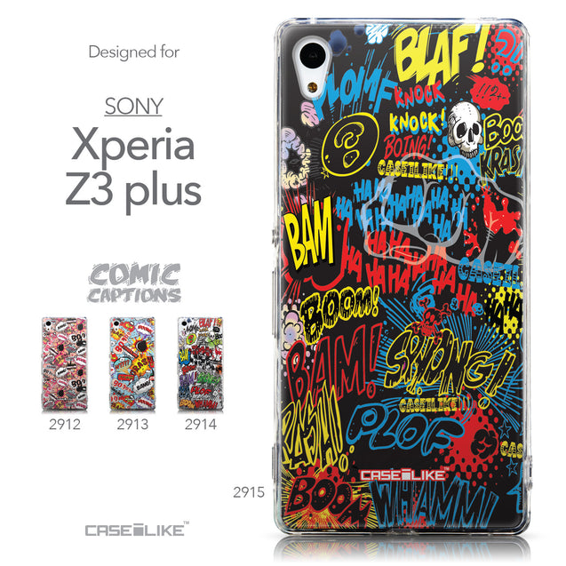 Collection - CASEiLIKE Sony Xperia Z3 Plus back cover Comic Captions Black 2915